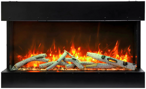 Amantii Tru-View Slim Smart 3 Sided Fireplace Indoor/Outdoor Electric Fireplace 5 Sizes TRV-SLIM