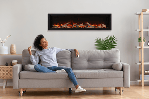 Amantii Symetry Bespoke Smart Modern Style Electric Fireplace -Vent Free Indoor/Outdoor Fireplace-3 Sizes Sym-Bespoke