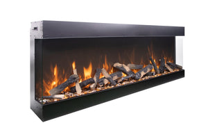 Amantii Tru View Bespoke fireplace shown close up at a side angle