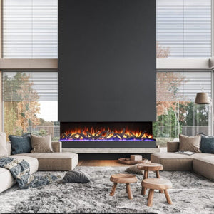 Amantii Tru View Electric fireplace shown in a modern living room