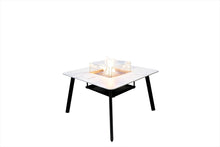 Load image into Gallery viewer, Elementi Plus Helsinki Marble Porcelain Gas Fire Dining Table- Square-Modern Farmhouse Style OFP302BW