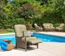 Load image into Gallery viewer, Hanover -Ventura Luxury Outdoor Recliner with Pillow, All-weather, Resin Weave VENTURAREC
