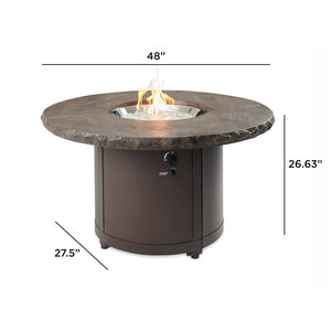 The Outdoor GreatRoom Company- Beacon Fire Table-Pub/Chat Height-Marbleized Noche BC-20-MNB