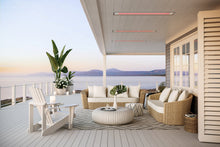 Load image into Gallery viewer, Bromic platinum patio heater shown irecessed on a covered patio lakehouse