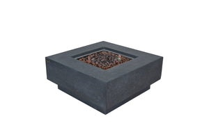 Elementi manhattan fire pit table in dark grey with a white background