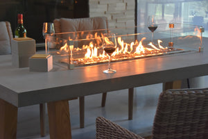 Elementi Sonoma Gas Fire Dining Table- Modern Farmhouse/Industrial Style OFG201