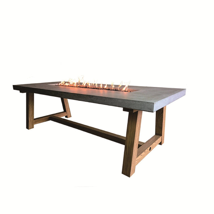 Elementi Sonoma Gas Fire Dining Table- Modern Farmhouse/Industrial Style OFG201