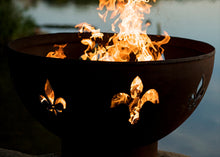 Load image into Gallery viewer, Fire Pit Art - Gas and Wood Fire Pit- Fleur de Lis
