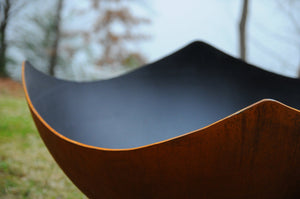 Fire Pit Art - Gas and Wood Fire Pit- Manta Ray
