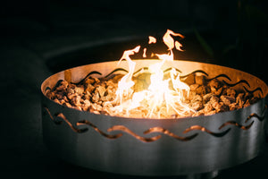 Fire Pit Art - Gas and Wood Fire Pit- Fire Surfer