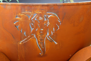 Fire Pit Art - Gas and Wood Fire Pit- Africa's Big Five
