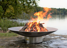 Load image into Gallery viewer, Fire Pit Art - Gas and Wood Fire Pit- Bella Vita- Stainless Steel- Four Sizes