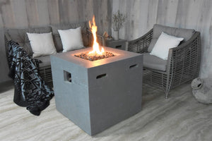 Modeno by Elementi - Ellington Gas Square Concrete Fire Pit/Table-Tall OFG302