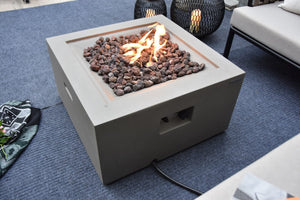 Modeno by Elementi - Ridgefield Square Concrete Fire Pit/Table Grey Modern OFG150