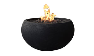 Modeno by Elementi - York Round Gas Black Concrete Fire Bowl- Modern OFG115