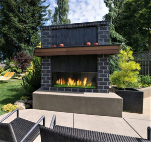 Majestic Lanai Contemporary Linear Gas Outdoor Fireplace w/ IntelliFire Ignition 48 Inch-ODLANAIG-48