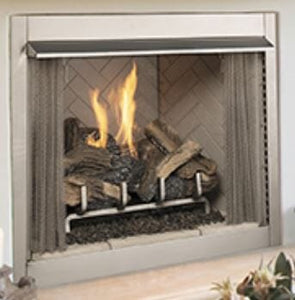 Superior VRE3200 Gas Outdoor Fireplace w White Herringbone Liner- 2 Sizes