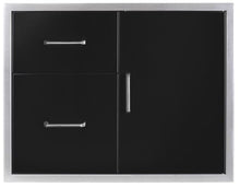Load image into Gallery viewer, Wildfire Black Stainless Steel Drawer/Door Combo 30&quot; x 24&quot; WF-DDWCOMBO3024-BSS