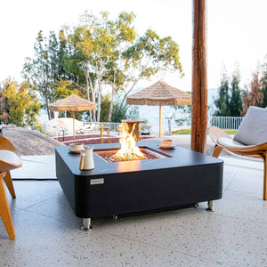 Elementi Plus Annecy Black Marble/Porcelain Fire Table-Contemporary OFP101BB