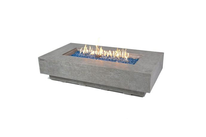 elementi plus riviera fire table with flame on a white background
