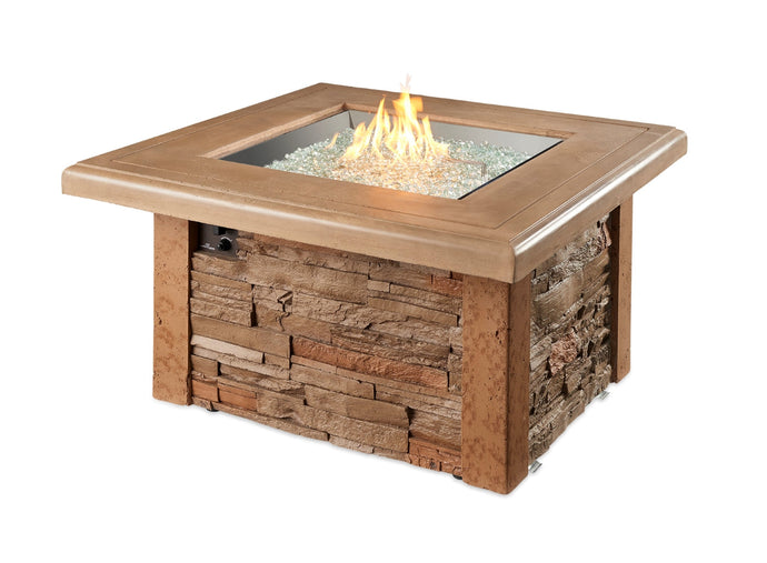 Outdoor GreatRoom Company Sierra Square Rustic Fire Pit Table SIERRA-2424-M-K