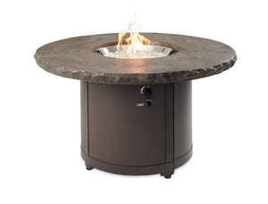 The Outdoor GreatRoom Company- Beacon Fire Table-Pub/Chat Height-Marbleized Noche BC-20-MNB
