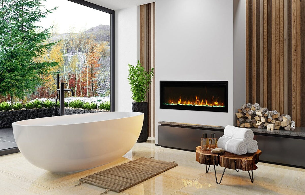 Amantii Panorama Extra Slim Smart Built In  Modern  Indoor/Outdoor Electric Fireplace 4 Sizes BI-XtraSlim