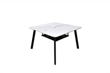 Load image into Gallery viewer, Elementi Plus Helsinki  Marble Porcelain Gas Fire Dining Table- Square-Modern Farmhouse Style OFP302BW