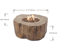 Load image into Gallery viewer, Elementi manchester fire pit tree stump shown with flame