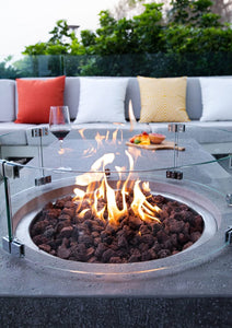 Elementi Metropolis Gas Concrete Fire Table- Grey- Contemporary OFG104