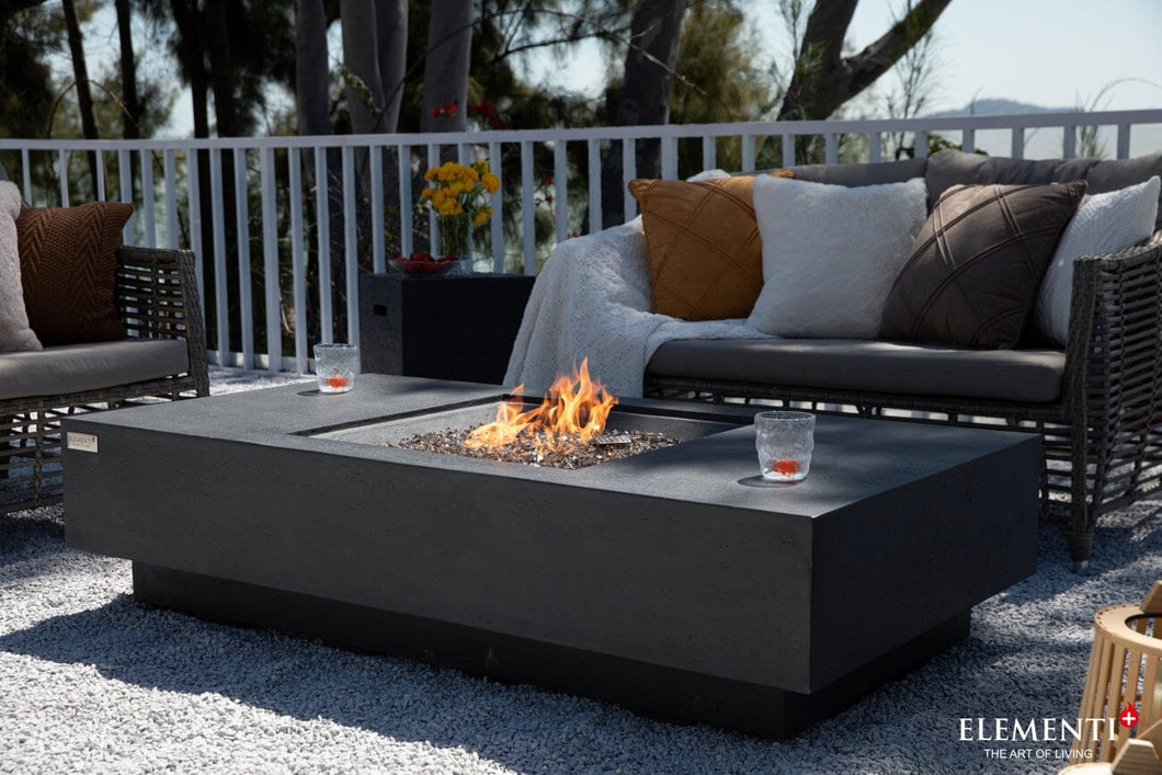 Elementi Plus Cannes Dark Grey Linear Fire Table-Contemporary OFG416DG