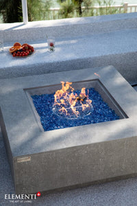 Elementi Plus Victoria Light Grey Sandstone Square Fire Table-Contemporary OFG413LG