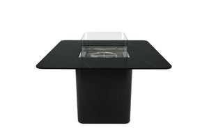 Elementi Plus Brugge Black Marble Porcelain Propane Gas Fire Dining Table-OFP202BB