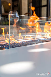 Elementi Plus Oslo Marble Porcelain Gas Fire Dining Table- Modern Farmhouse Style OFP301BW