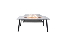 Load image into Gallery viewer, Elementi Plus Oslo Marble Porcelain Gas Fire Dining Table- Modern Farmhouse Style OFP301BW