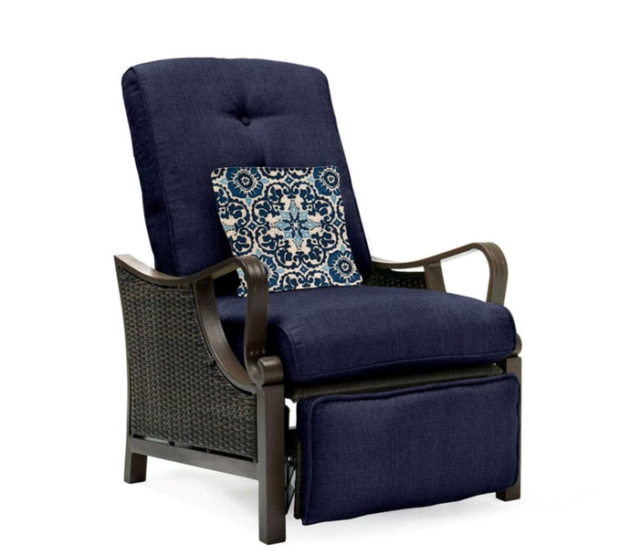Hanover Ventura recliner in Navy with a white background