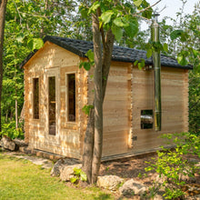 Load image into Gallery viewer, Dundalk Leisurecraft Canadian Timber Georgian Outdoor 2-6 Person Cabin Sauna w/ Changeroom-CTC88CW