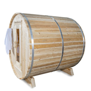 Dundalk Leisurecraft Canadian Timber Harmony Outdoor Barrel 2-4 Person Sauna CTC22W