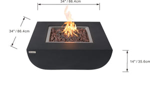 Modeno by Elementi -Aurora Concrete Fire Pit/Table-Modern OFG114