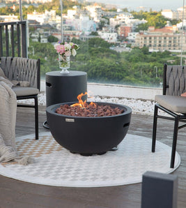 Modeno by Elementi - Jefferson Round Concrete Fire Bowl-Dark Grey Modern OFG119