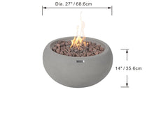 Load image into Gallery viewer, Modeno by Elementi - Newbridge Round Gas Grey Concrete Fire Bowl- Modern OFG138