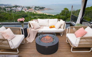 Modeno by Elementi - Venice Concrete Fire Pit/Table-Dark Grey Modern OFG113