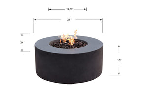 Modeno by Elementi - Venice Concrete Fire Pit/Table-Dark Grey Modern OFG113