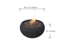 Load image into Gallery viewer, Modeno by Elementi - York Round Gas Black Concrete Fire Bowl- Modern OFG115