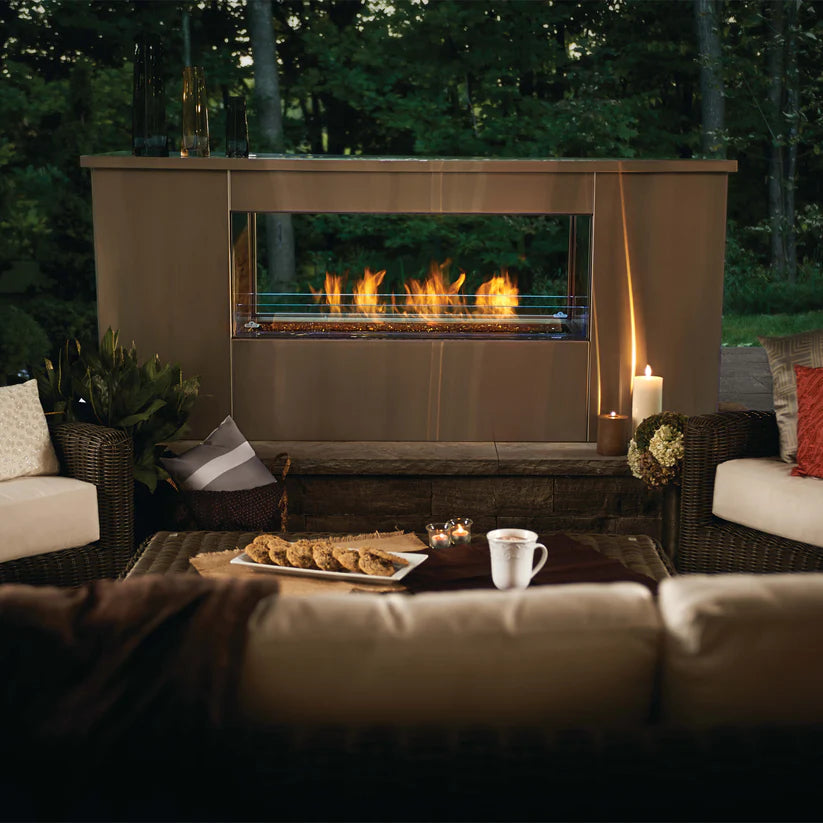 Napoleon Galaxy Outdoor See-Through 48 Inch Contemporary Gas Fireplace w/ LED Lights   GSS48STE