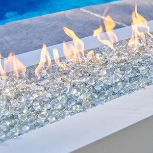 The Outdoor GreatRoom Company- Linear Contemporary Fire Table-White Cove 72 inch CV-72WT
