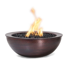 Load image into Gallery viewer, The Outdoor Plus- Top Fires -Sedona 27-Inch Round Hammered Copper Gas Fire Bowl OPT-27RCPRFO