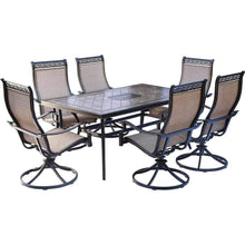 Load image into Gallery viewer, Hanover -Monaco 7-Piece Dining Set w/ Six Swivel Rockers &amp; 68 X 40 In. Tile Dining Table  -MONDN7PCSW-6