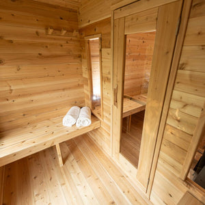 Dundalk Leisurecraft Canadian Timber Georgian Outdoor 2-6 Person Cabin Sauna w/ Changeroom-CTC88CW