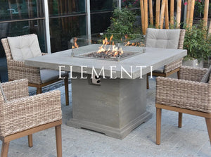 Elementi Birmingham Gas Fire Dining Table- Classic Contemporary Grey OFG202